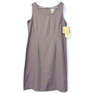 Erika Linen Blend Sheath Dress | Brown Tan | Size 12